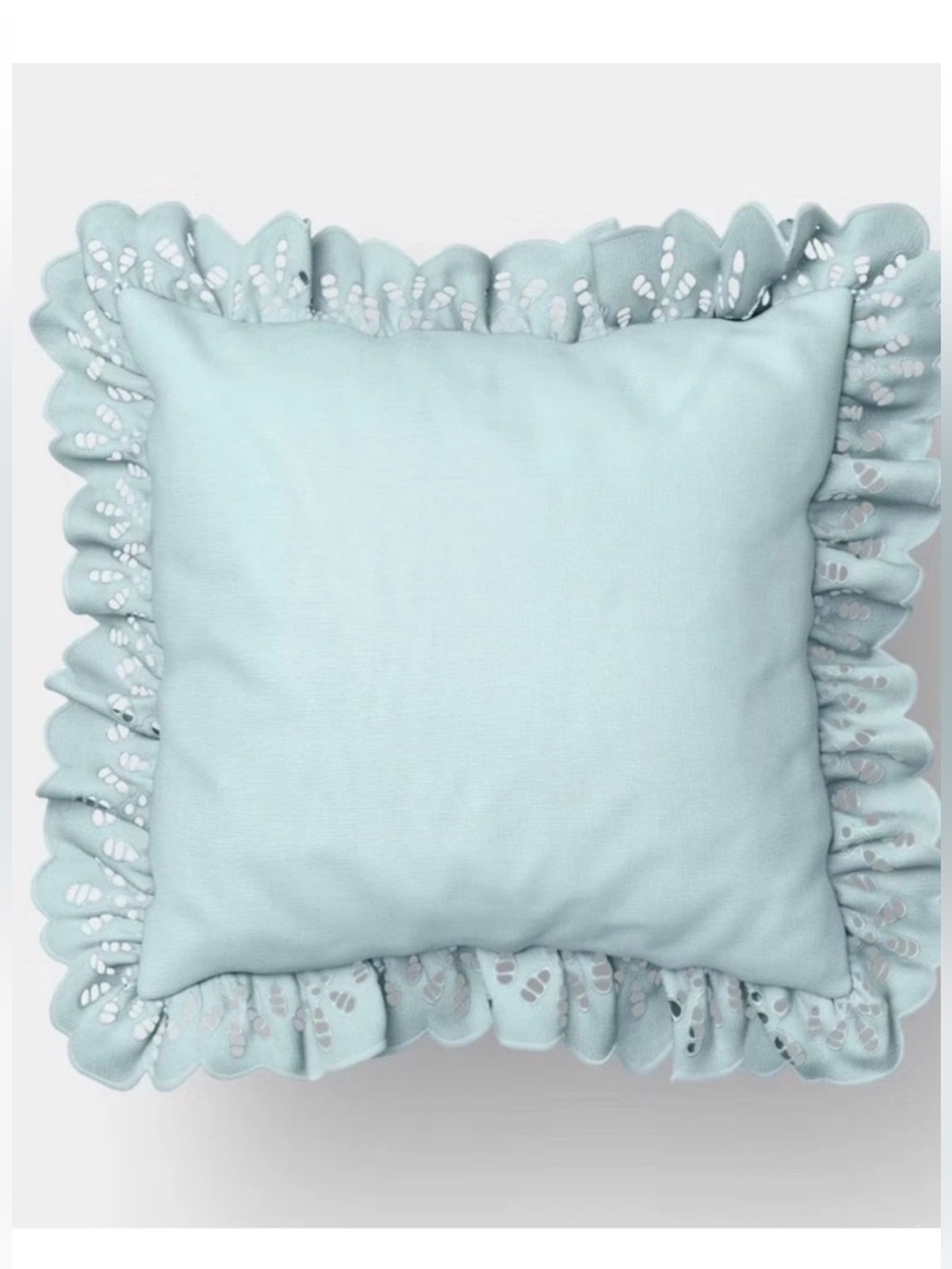 Threshold Studio McGee Light Aqua Ruffle Eyelet Outdoor Accent Pillow